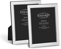 Set van 2 fotolijsten 13x18 cm Verzilverd met fluwelen achterkant