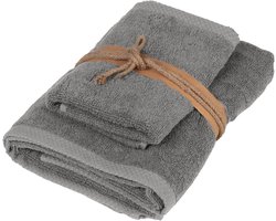 Set van 2 Gastendoekjes en Handdoeken Koperkleur - Zacht Katoen