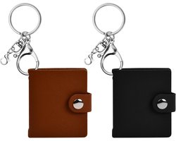 Set van 2 Gepersonaliseerde Leren Mini Fotoalbum Sleutelhangers - Fotolijstje voor Herinneringen