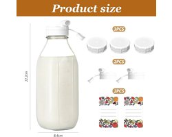 Set van 2 glazen flessen - 1 liter - luchtdicht - glas