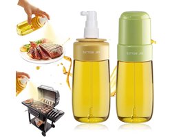 Set van 2 glazen olie spuitflessen van 220 ml - Lekvrije atomizer voor salades, barbecues en marinades