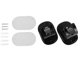 Set van 2 gordijnroedebeugels - Zelfklevende houders voor gordijnroedes - Badkamer gordijnroede haken - Verstelbare beugels - Geen boren nodig.