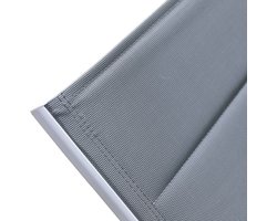 Set van 2 grijze BARBADOS ligstoelen en bijzettafel van textilene - wit aluminium