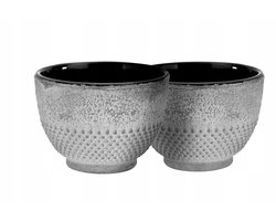 Set van 2 Grijze Gietijzeren Theekopjes - 100 ml