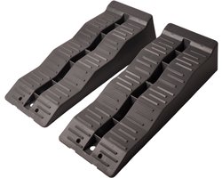 Set van 2 grijze oprijblokken/ leveller - 565x200x130 mm - 5000 kg maximaal draagvermogen