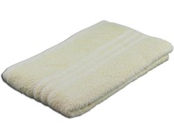 Set van 2 Handdoeken 100% Katoen Hoog Absorberend 50x100cm Vanille