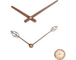 Set van 2 Handklokken van Massief Walnoot - Wandklok 20-50 cm met Stille Mechanisme - Modern Ontwerp voor DIY/Herstel, Compatibel met 12 Inch Klokken