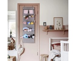 Set van 2 hangkasten visgraatpatroon - opbergrek van ademend polypropyleen - stoffen kast - kleur: grijs