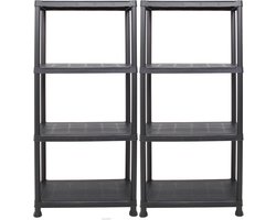 Set van 2 Heavy Duty Rekken voor Zware Lasten - 135 x 60 x 30 cm - Tot 80 kg per Rek - Met 4 Planken