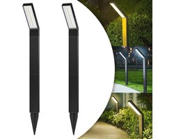 Set van 2 heldere tuinverlichtingen op zonne-energie - Waterdicht IP65 en 6 lichtmodi - Duurzame zonnepanelen verlichting voor tuin en pad