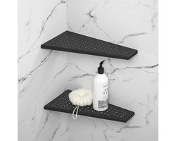 Set van 2 Hoekplanken voor Douche en Badkamer - Zonder Boren en Roestvrij Staal