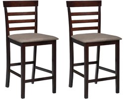 Set van 2 Houten Barkrukken - Barstoelen voor Keuken & Eettafel