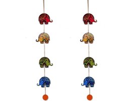 Set van 2 Houten Wanddecoratie - Vintage Ontwerp Wandhangers voor Woonkamer en Kantoor