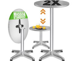 Set van 2 In hoogte Verstelbare Inklapbare Statafels 70cm/115cm voor Tuin of Feesten