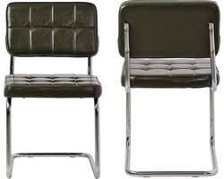 Set van 2 kaki groene imitatie sledestoelen MARIA