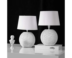 Set van 2 Keramische Tafel- of Bedlampen met Matte Afwerking - Hoogte 38 cm