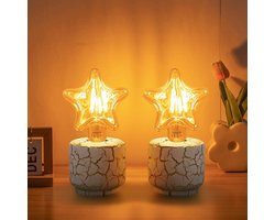 Set van 2 Keramische Tafellampen met Marmerlook - E27 Fitting Zonder Lichtbron