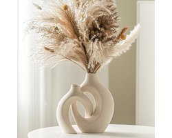 Set van 2 Keramische Vazen, Scandinavisch Boho Stijl Decoratief Middelpunt