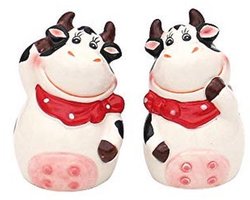 Set van 2 keramische zout- en peperstrooiers - Koe thema