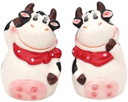 Set van 2 keramische zout- en peperstrooiers - Koe thema
