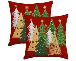 Set van 2 Kerstkussenslopen 45x45 cm - Decoratieve Kussenhoezen voor de Winter