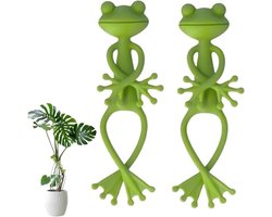 Set van 2 kikkervormige plantensteunen - bloempotklemmen - accessoires voor klimplanten - dierenfiguurtjes - hangende decoraties