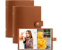 Set van 2 Kleine Fotoalbums voor 13x18cm Foto's met Leren Kaft