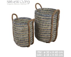 SET VAN 2 KOFFERS IN GRAS:D30XH40CM M:D38XH50CM