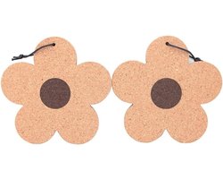 Set van 2 Kurken Onderzetters van 18 cm - Bloemvormige Bescherming voor Meubels, Vochtabsorberend en Warmtebestendig