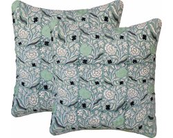 Set van 2 kussenhoes 45x45 cm | Kussens woonkamer | kussensloop | sierkussens | cushion cover | katoen | Hand blocked print