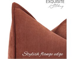 Set van 2 kussenhoezen, 40 x 40 cm, chenillestof, elegant ontwerp, zacht en luxueus, geschikt voor bank, bed en interieurdecoratie,Roest