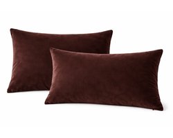 Set van 2 Kussenhoezen 40x60 cm Aubergine – Zachte Sierkussenhoezen – Decoratieve Hoes voor Bank en Bed