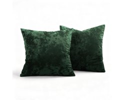 Set van 2 kussenhoezen - Decoratieve kussenhoezen voor de woonkamer, bank of slaapkamer - Effen kussenhoezen met fluweeltextuur - Zachte en comfortabele kussenhoezen voor op de bank - Zachte, luxueuze en elegant ontworpen kussenhoezen