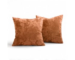 Set van 2 kussenhoezen - Decoratieve kussenhoezen voor de woonkamer, bank of slaapkamer - Effen kussenhoezen met fluweeltextuur - Zachte en comfortabele kussenhoezen voor op de bank - Zachte, luxueuze en elegant ontworpen kussenhoezen