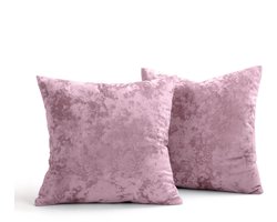 Set van 2 kussenhoezen - Decoratieve kussenhoezen voor de woonkamer, bank of slaapkamer - Effen kussenhoezen met fluweeltextuur - Zachte en comfortabele kussenhoezen voor op de bank - Zachte, luxueuze en elegant ontworpen kussenhoezen