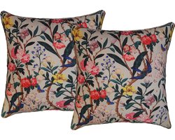 Set van 2 Kussenshoes 45x45cm | Buiten kussenhoezen | kussensloop | sierkussens | cushion cover | katoen | Cotton Canvas digital print