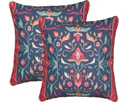 Set van 2 Kussenshoes 45x45cm | Buiten kussenhoezen | kussensloop | sierkussens | cushion cover | katoen | Cotton Canvas digital print