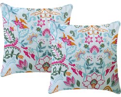 Set van 2 Kussenshoes 45x45cm | Buiten kussenhoezen | kussensloop | sierkussens | cushion cover | katoen | Cotton Canvas digital print
