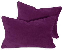 set van 2 kussenslopen - fleece Coral - 40 x 60 cm bessenkleur