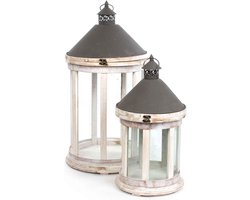 Set van 2 lantaarns carrousel wit