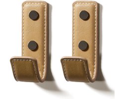 Set van 2 Leren Wandhaken voor Ophangen - Kapstokhaken voor Handdoeken, Tassen en Hoeden