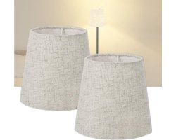Set van 2 linnen lampenkappen E14 - afmeting 15×14×11 cm - geschikt voor nachtlampjes - wandlampen en kroonluchters
