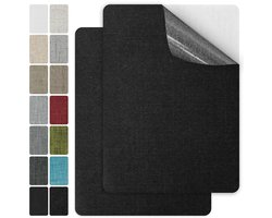 Set van 2 linnenreparatietoeslagen, zelfklevende stoffen pleisters voor banken, banken, meubels, autostoelen (20*30 cm - zwart)