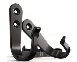 Set van 2 Luxe Zwarte Ophanghaken – Metalen Wandhaak & Plafondhaak – Industrieel J-Haak voor Hangplanten, Decoratie, Jassen & Keukengerei – Mat Zwart – 2 Stuks