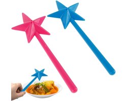 Set van 2 Magische Toverstaf Zout- en Peperstrooiers - Zoutstrooier - Specerijenstrooier met Gat voor Keuken (Blauw + Roze)
