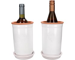 Set van 2 MamboCat wijnkoelers incl. onderzetters WIT 12,5cm - 977 T/W