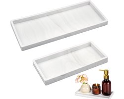 Set van 2 Marmeren Organisatiebakken voor Badkamer en Lade