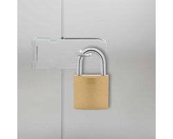 Set van 2 messing hangslot, ijzer voor kluisje, kluisje, tuinhuis en binnenshuis, veiligheidsslot