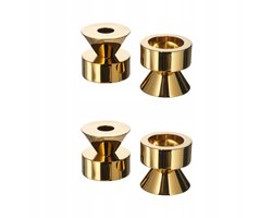 Set van 2 Messing Kleur Kaarshouders - 6 cm Hoog