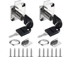 Set van 2 Meubelcilindersloten van 22mm met Sleutels voor Kasten, Lades en Bureau's